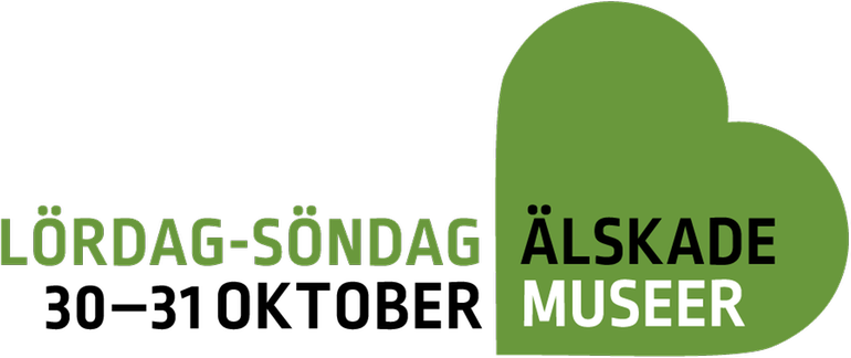 Grön och svart logga för Älskade museer.